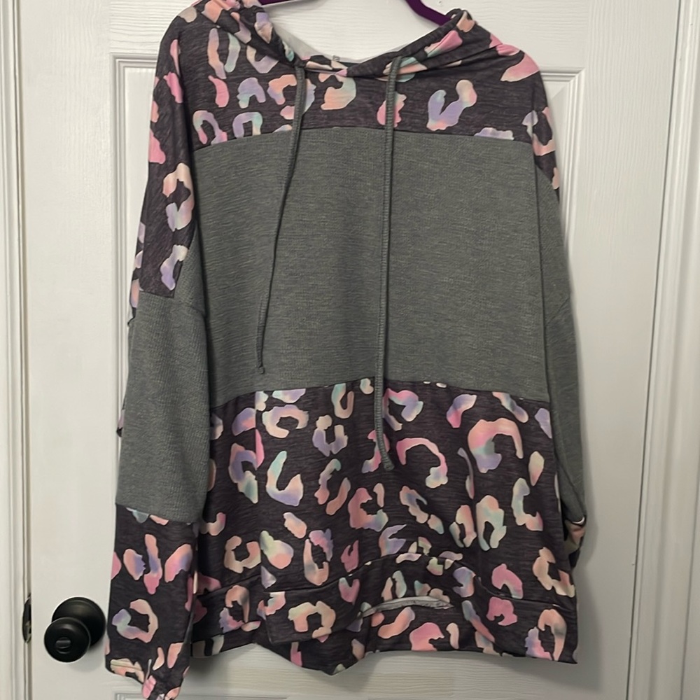 Rainbow Leopard Print Hoodie